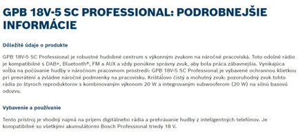 GPB 18V-5 SC PROFESSIONAL RÁDIO