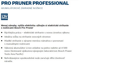 PRO PRUNER PROFESSIONAL AKU ZÁHRADNÉ NOŽNICE S RÝCHLONABÍJAČKOU (06019K1021)