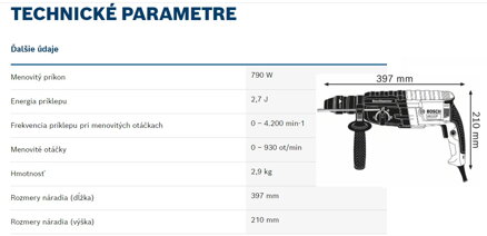 GBH 240 F PROFESSIONAL VŔTACIE KLADIVO S SDS PLUS