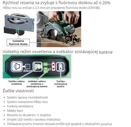 HIKOKI (HITACHI) AKU KOTÚČOVÁ PÍLA C18DBAL 18V 165 mm bez batérie a nabíjačky v hitboxe