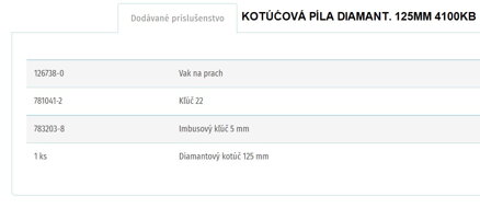 KOTÚĆOVÁ PÍLA DIAMANT. 125MM 4100KB