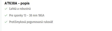 PNEUMATICKÁ SPONKOVAČKA AT638A