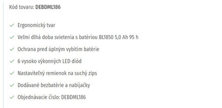 AKUMULÁTOROVÁ LED LAMPA DEBDML186