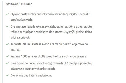 AKUMULÁTOROVÁ MAZNICA DGP180Z