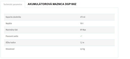 AKUMULÁTOROVÁ MAZNICA DGP180Z