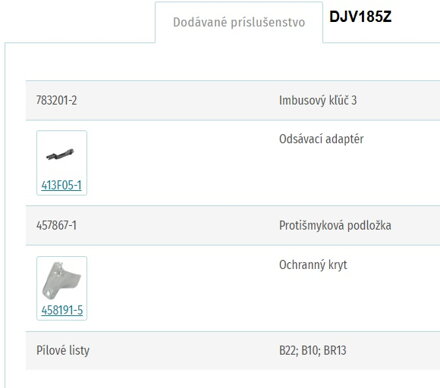 AKUMULÁTOROVÁ PRIAMOČIARA PÍLA DJV185Z