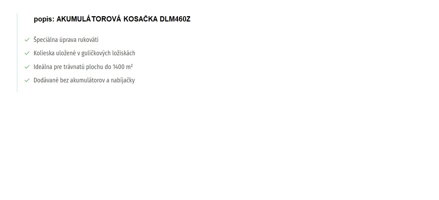 AKUMULÁTOROVÁ KOSAČKA DLM460Z