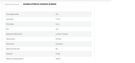 AKUMULÁTOROVÁ KOSAČKA DLM460Z
