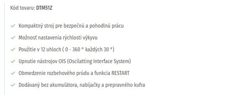 AKUMULÁTOROVÝ MULTI-TOOL DTM51Z