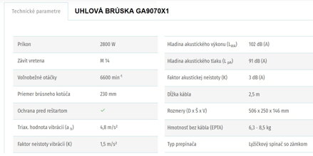 UHLOVÁ BRÚSKA GA9070X1