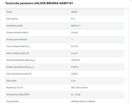 UHLOVÁ BRÚSKA GA9071X1