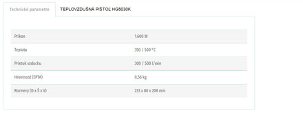 TEPLOVZDUŠNÁ PIŠTOĽ HG5030K