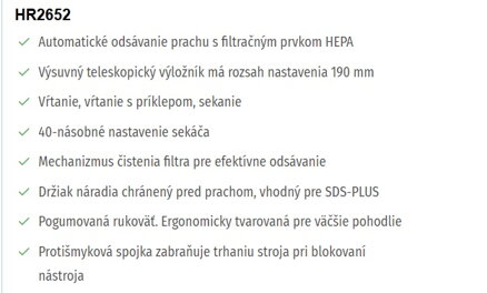 VŔTACIE KLADIVO HR2652