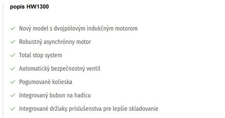 VYSOKOTLAKOVÝ ČISTIČ HW1300