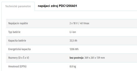 SADA AKU KROVINOREZ UR101CZ + Prenosný napájací zdroj PDC1200A01
