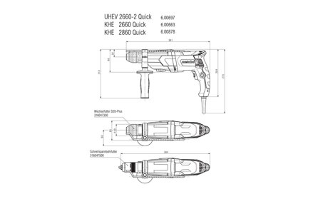 UHE 2660-2 QUICK (600697500) MULTIFUNKČNÉ KLADIVO METABOX 145 L; S METABO-QUICK-RÝCHLOVÝMENITEĽNÝM SKĽUČOVADLOM