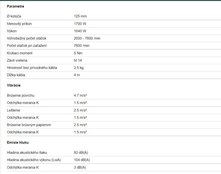 WEV 17-125 QUICK INOX (600517000) UHLOVÁ BRÚSKA KARTÓN; METABO S REGULÁCIOU OTÁČOK, RÝCHLOUPÍNACOU MATICOU